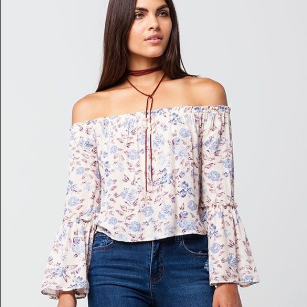 SEE YOU MONDAY Floral Off The Shoulder Womens Top